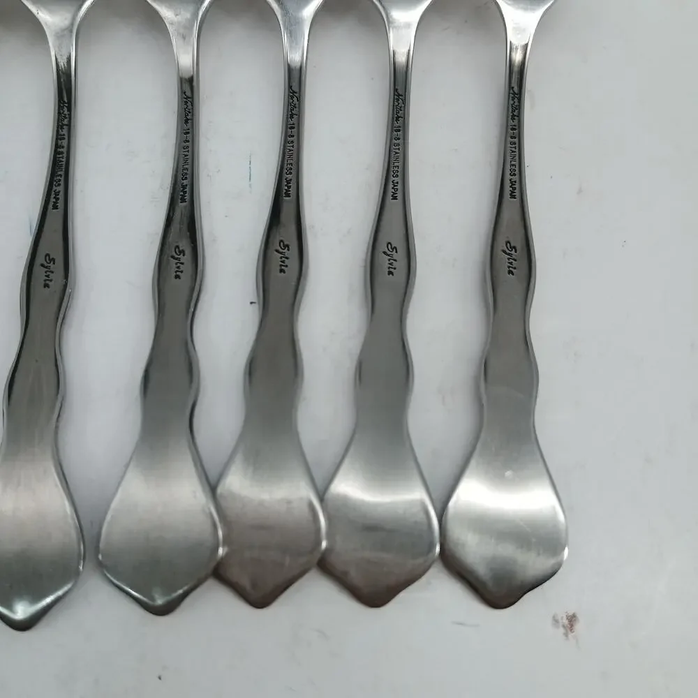 7X SF Vtg Noritake 18-8 Stainless Japan Sylvia Flatware Salad Forks Silverware